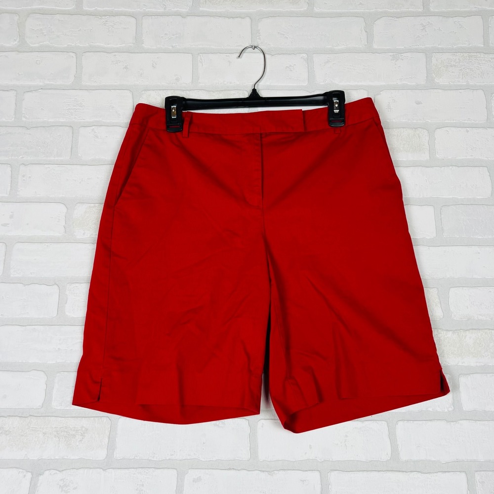 LizGolf Audra Women Red Flat Front Performance Shorts Size 10